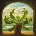 milagro de nacimiento surrealismo plantas hojas